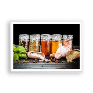 Poster in een witte lijst - Zodat het leven smaak heeft - 100x70 cm