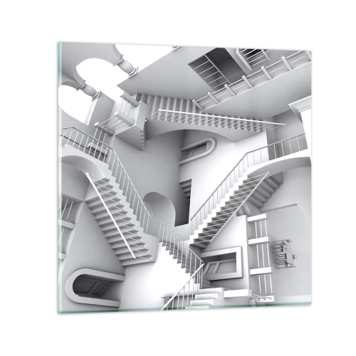 Schilderen op glas - De paradoxen van de ruimte - 50x50 cm