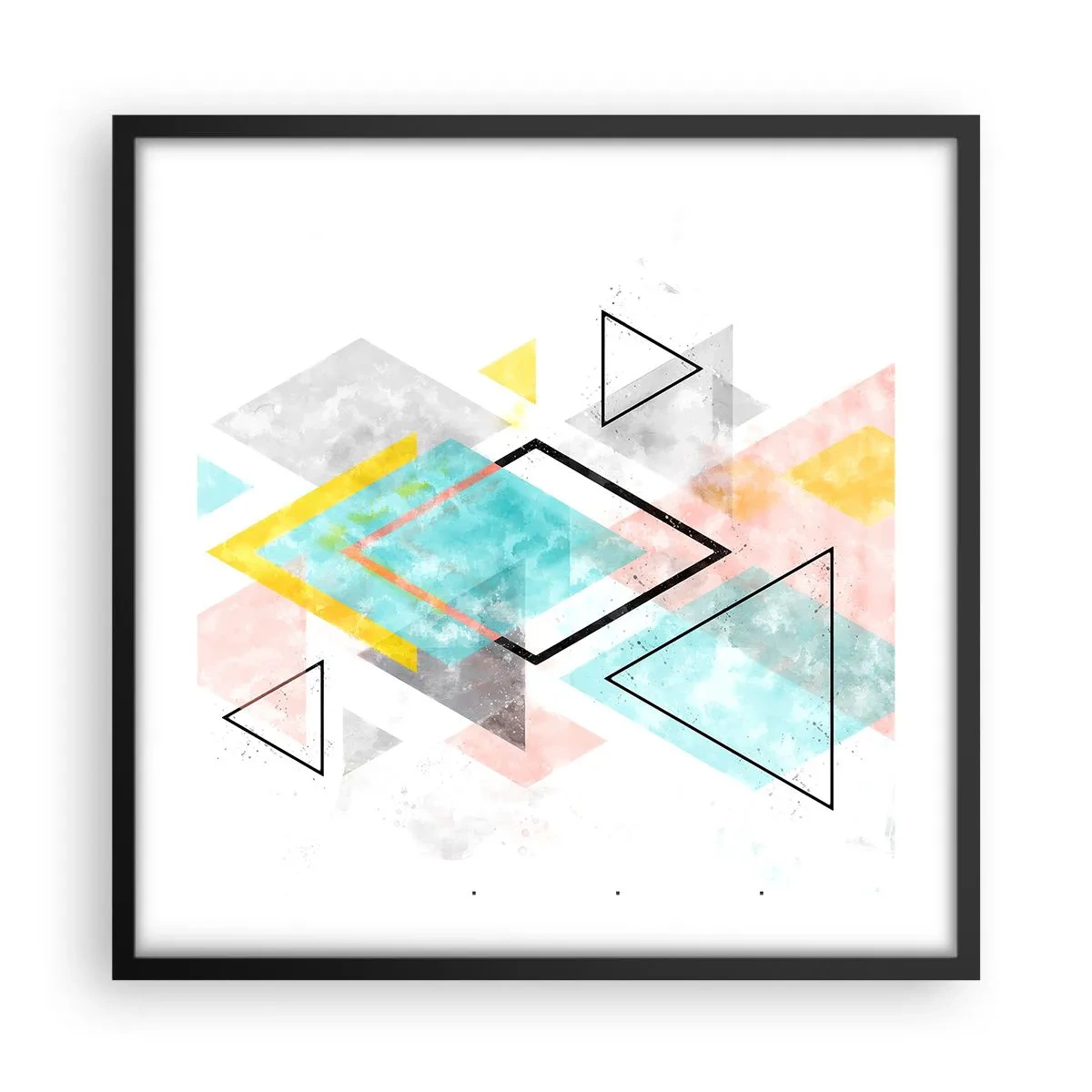 Poster in een zwarte lijst - Geometrisch spel - 50x50 cm