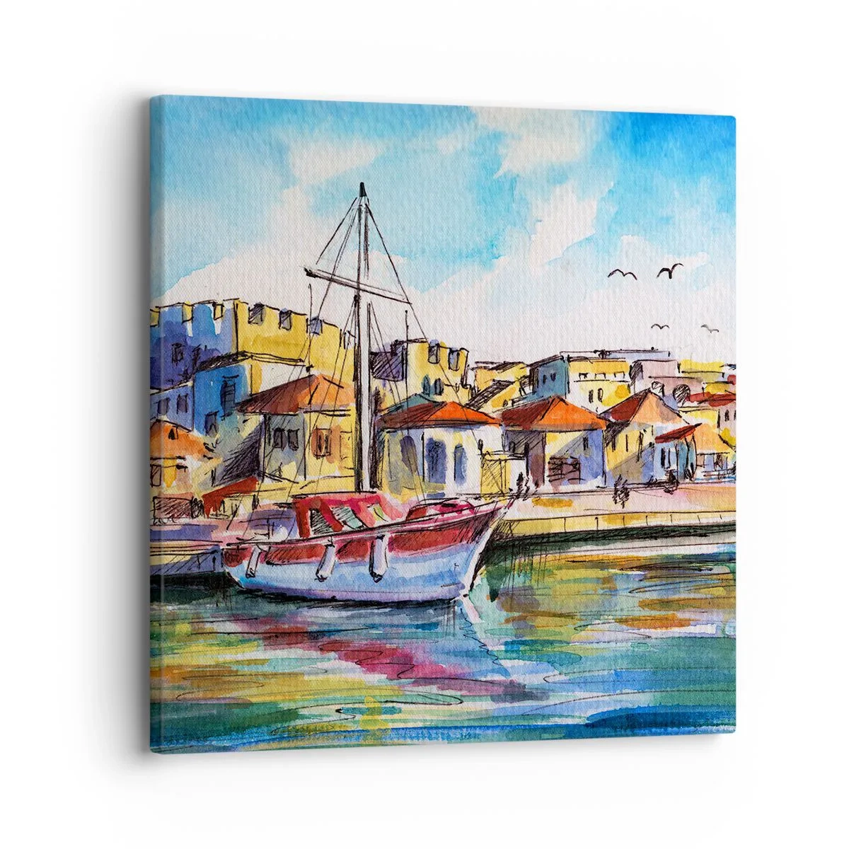 Schilderen op canvas - Regenboogmiddag - 30x30 cm