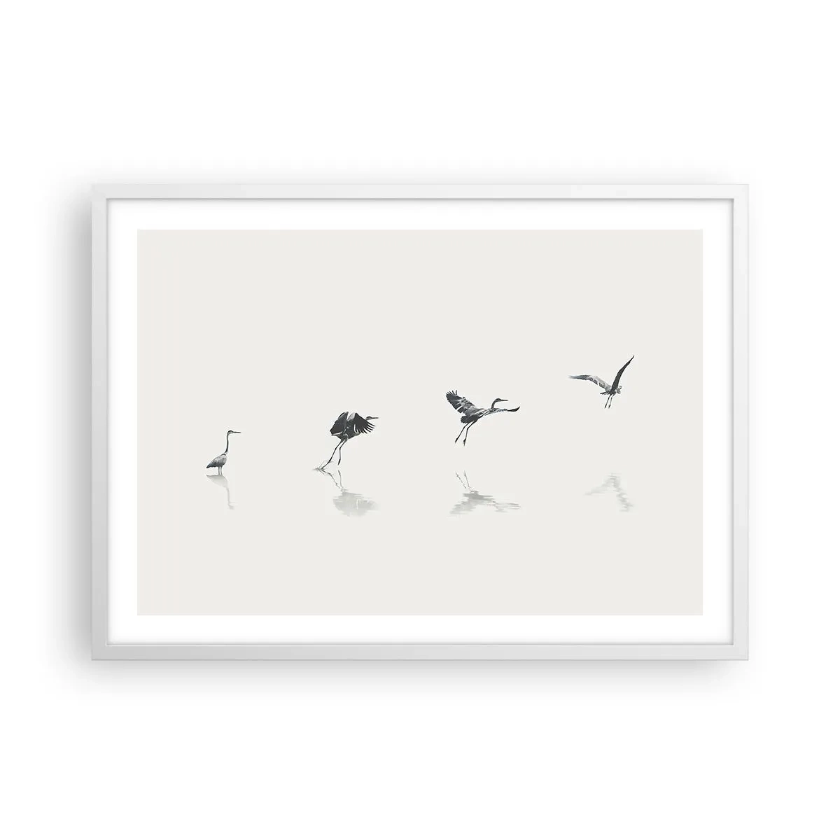 Poster in een witte lijst - Vier eenvoudige stappen - 70x50 cm