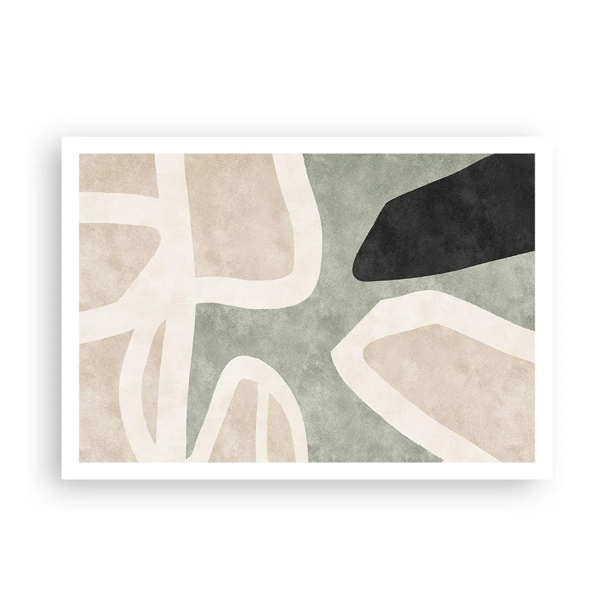 Poster - Compositie met een zwart motief - 100x70 cm