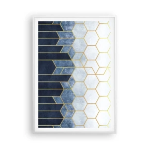 Poster in een witte lijst - Compositie in een gesyncopeerd ritme - 70x100 cm