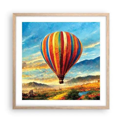 Een poster in een licht eiken lijst - In stilte zie je meer - 50x50 cm