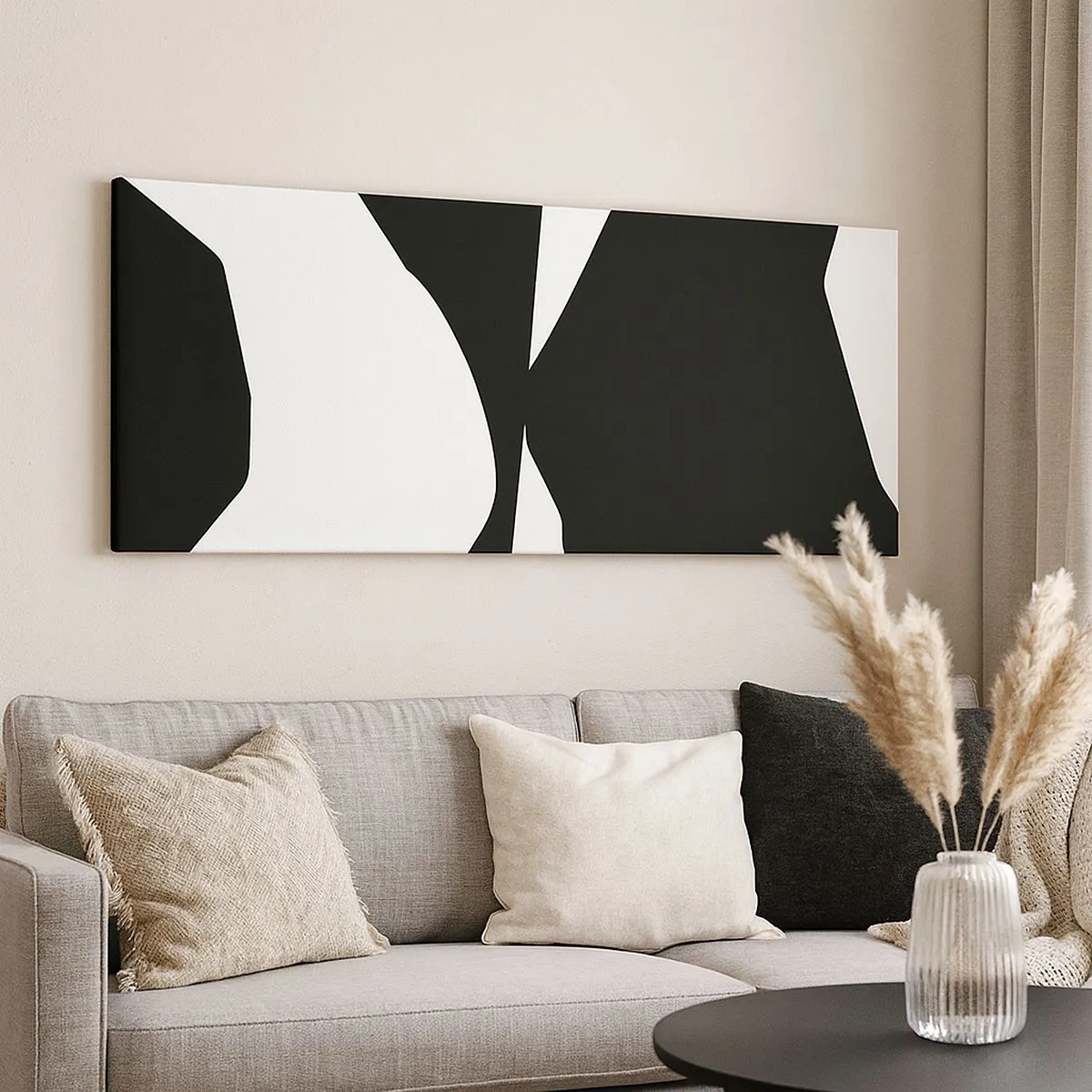 Schilderen op canvas - Positief – negatief - 100x40 cm