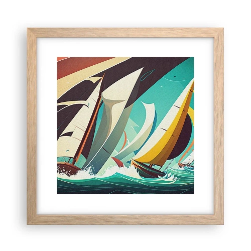 Een poster in een licht eiken lijst - Met elementen als een broer - 30x30 cm