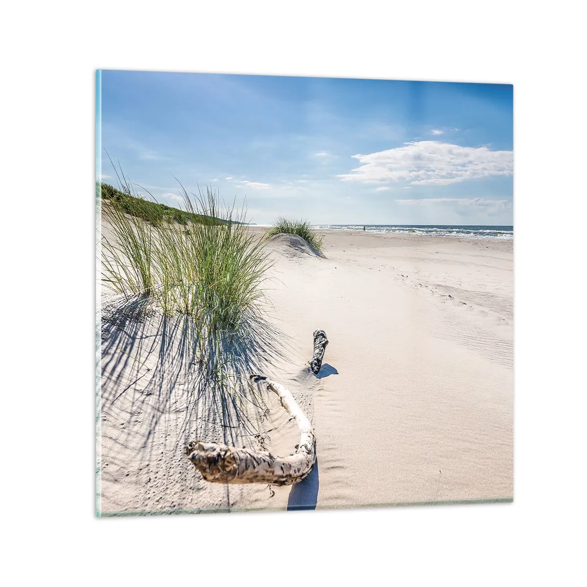 Schilderen op glas - De mooiste zandstrand? Oostzee-strand - 40x40 cm