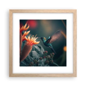 Een poster in een licht eiken lijst - een werkelijk kleurrijk leven - 30x30 cm