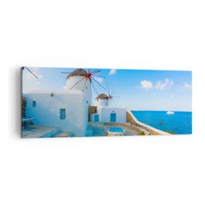Schilderen op canvas - De blauwe wind uit de zee - 140x50 cm