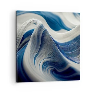 Schilderen op canvas - De vloeibaarheid van blauw en wit - 60x60 cm