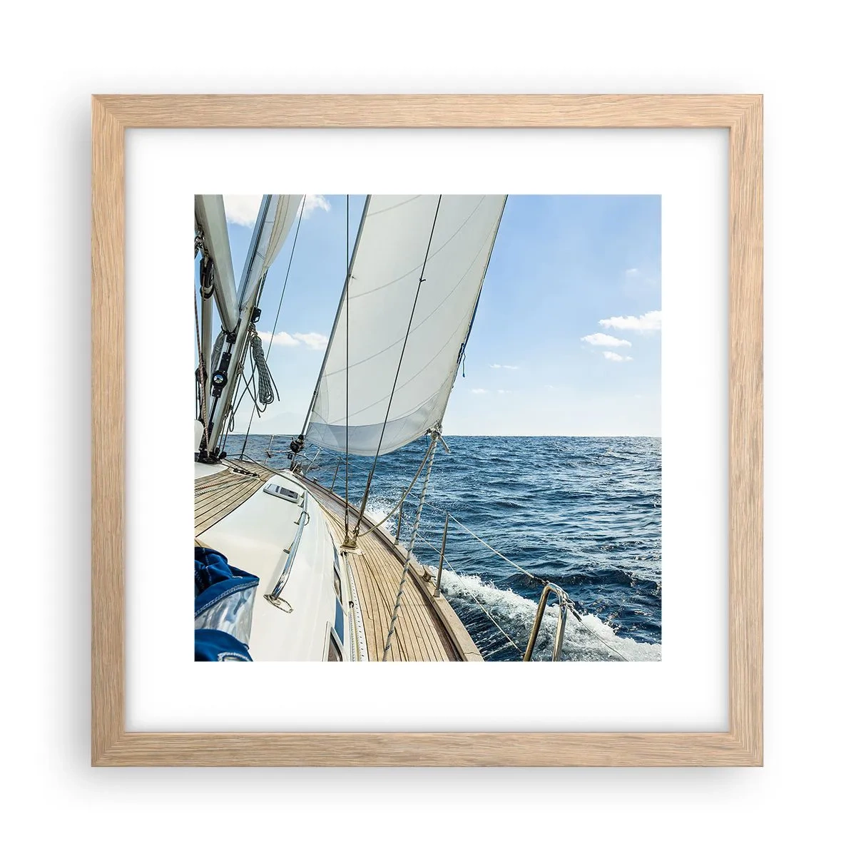 Een poster in een licht eiken lijst - Ahoi, avontuur - 30x30 cm