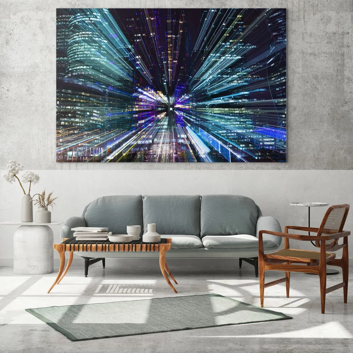 Schilderen op glas - Overgang naar hyperspace - 100x70 cm