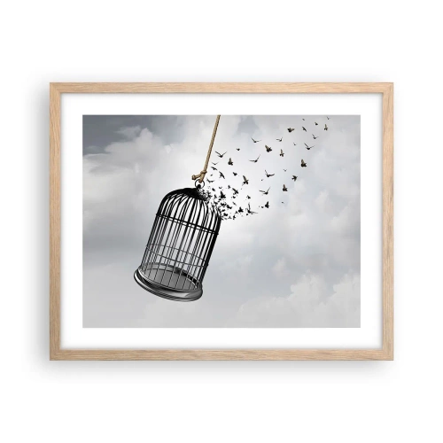 Een poster in een licht eiken lijst - Geloof ... Hoop ... Vrijheid! - 50x40 cm