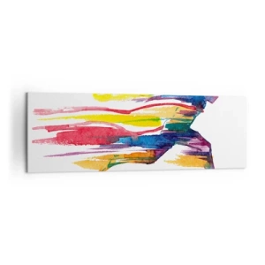 Schilderen op canvas - Rennend over de regenboog - 160x50 cm