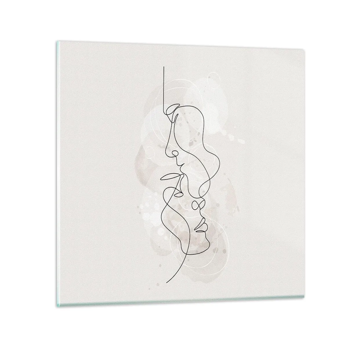 Schilderen op glas - Verstrikt in een omhelzing - 70x70 cm