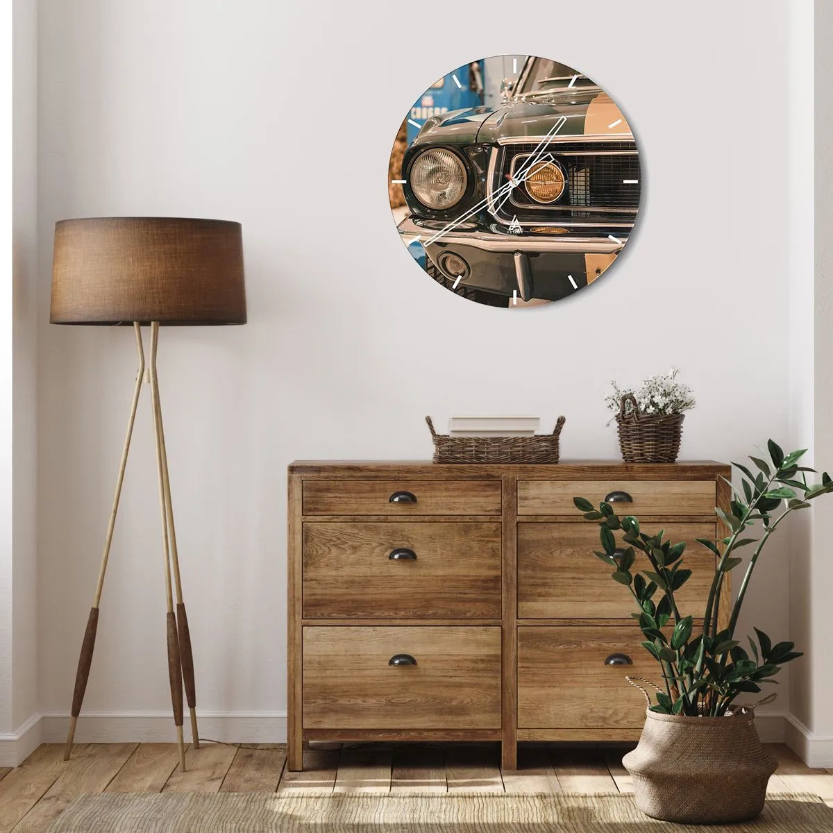 Wandklok - Klok - Ontmoeting met een legende - 40x40 cm