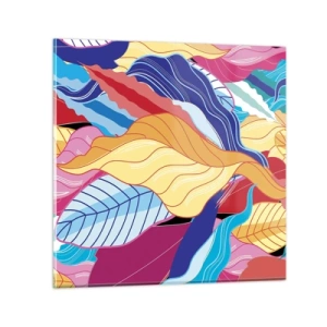 Schilderen op glas - Een kleurrijke puinhoop - 30x30 cm