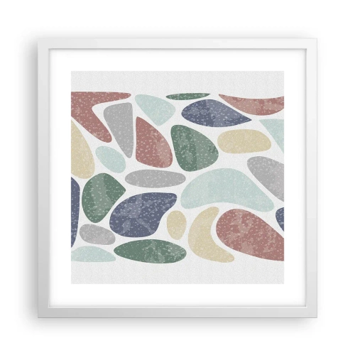 Poster in een witte lijst - Een mozaïek van poederkleuren - 40x40 cm
