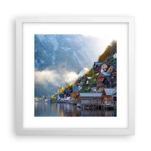 Poster in een witte lijst - Alpine sfeer - 30x30 cm