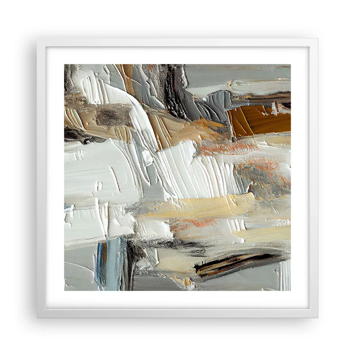 Poster in een witte lijst - Kleurrijke lagen - 50x50 cm