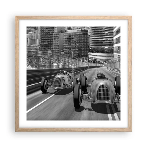 Een poster in een licht eiken lijst - Lang geleden in Monte Carlo - 50x50 cm