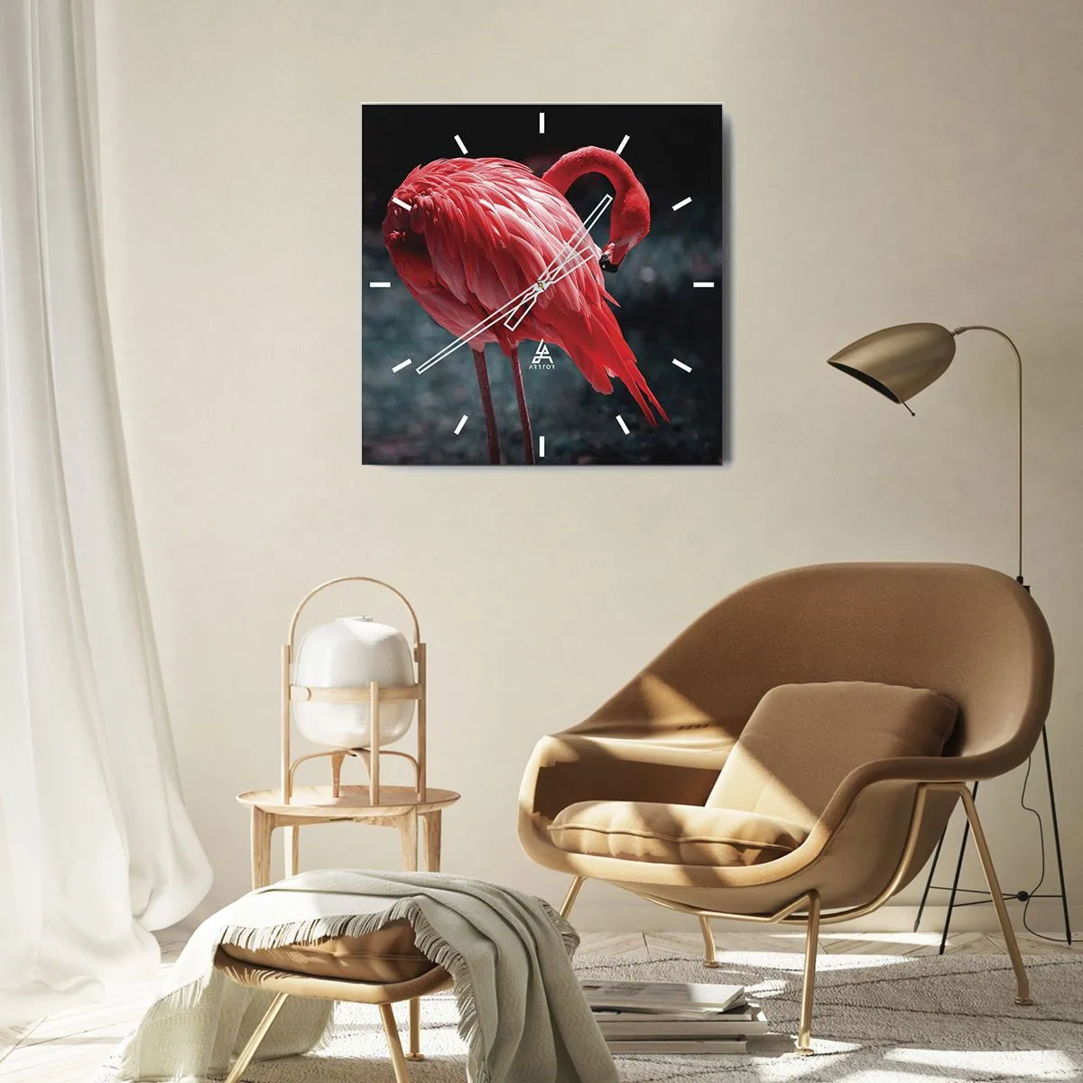 Wandklok - Klok - Een karmozijnrood gedicht van de natuur - 40x40 cm