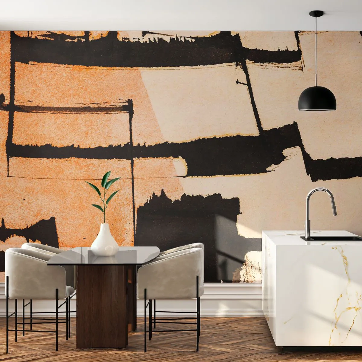Fotobehang Premium Canvas - Bestel echter - Abstractie, Deel, Schilderen - 250x175 cm