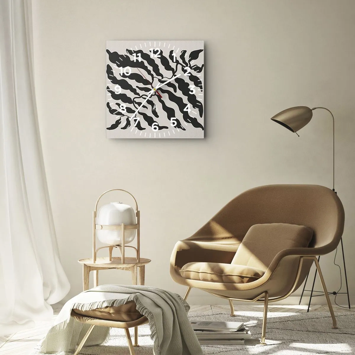 Wandklok - Klok - Natuur van een vierkant - 40x40 cm