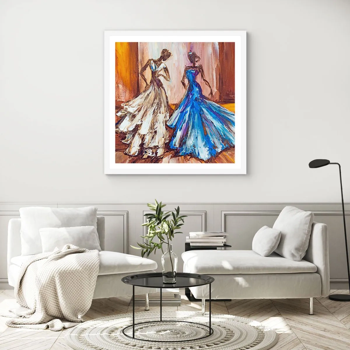 Poster in een witte lijst - Een dankbaar duo - 50x50 cm