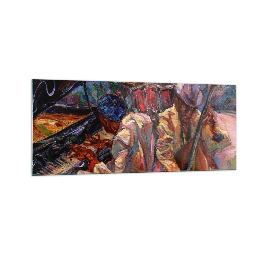 Schilderen op glas - In hetzelfde ritme - 100x40 cm