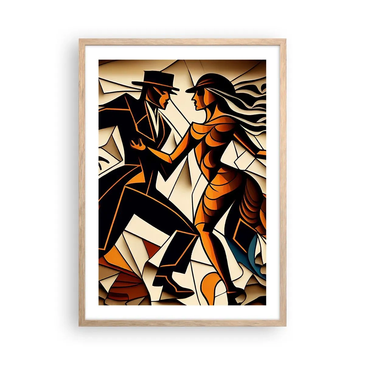 Een poster in een licht eiken lijst - Dans van pasie - 50x70 cm