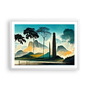 Poster in een witte lijst - Nog hoger en hoger - 70x50 cm