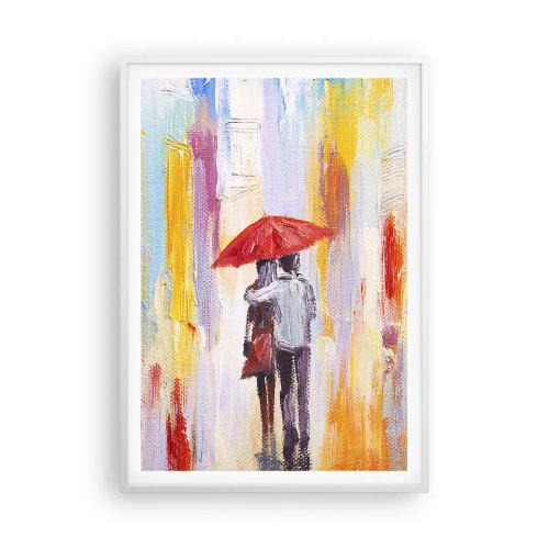 Poster in een witte lijst - Laat het maar regenen - 70x100 cm