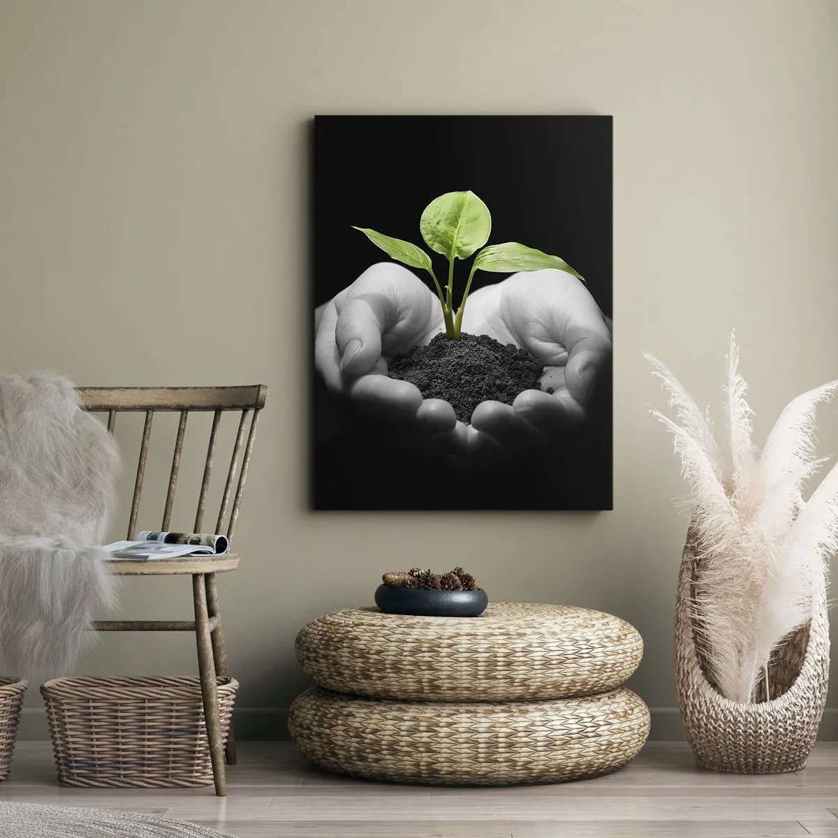 Schilderen op canvas - Ik hou van de natuur, ik bescherm haar - 65x120 cm