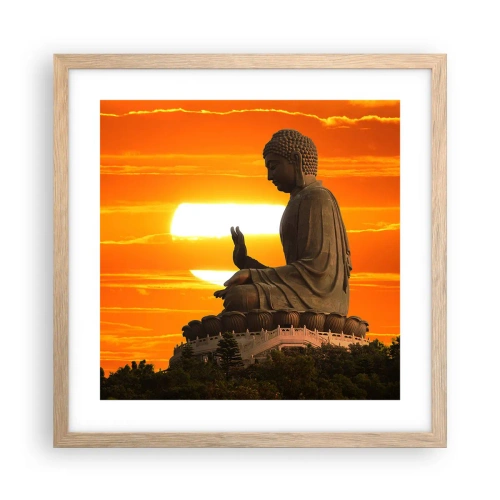 Een poster in een licht eiken lijst - Geen angst voor de wereld - 40x40 cm