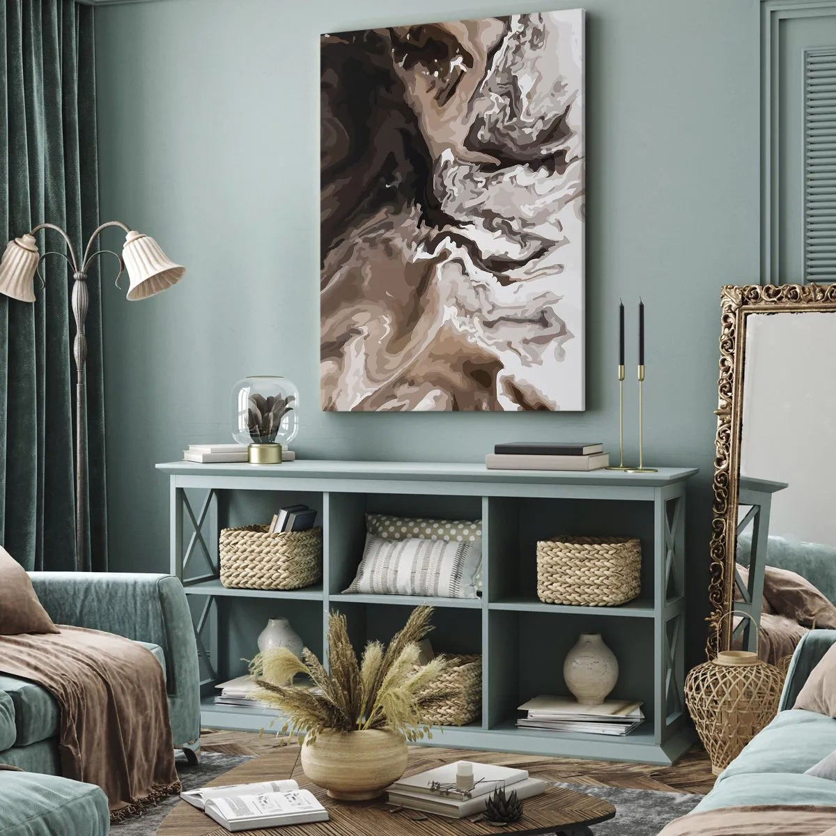 Schilderen op canvas - Kleurcontrast - 55x100 cm