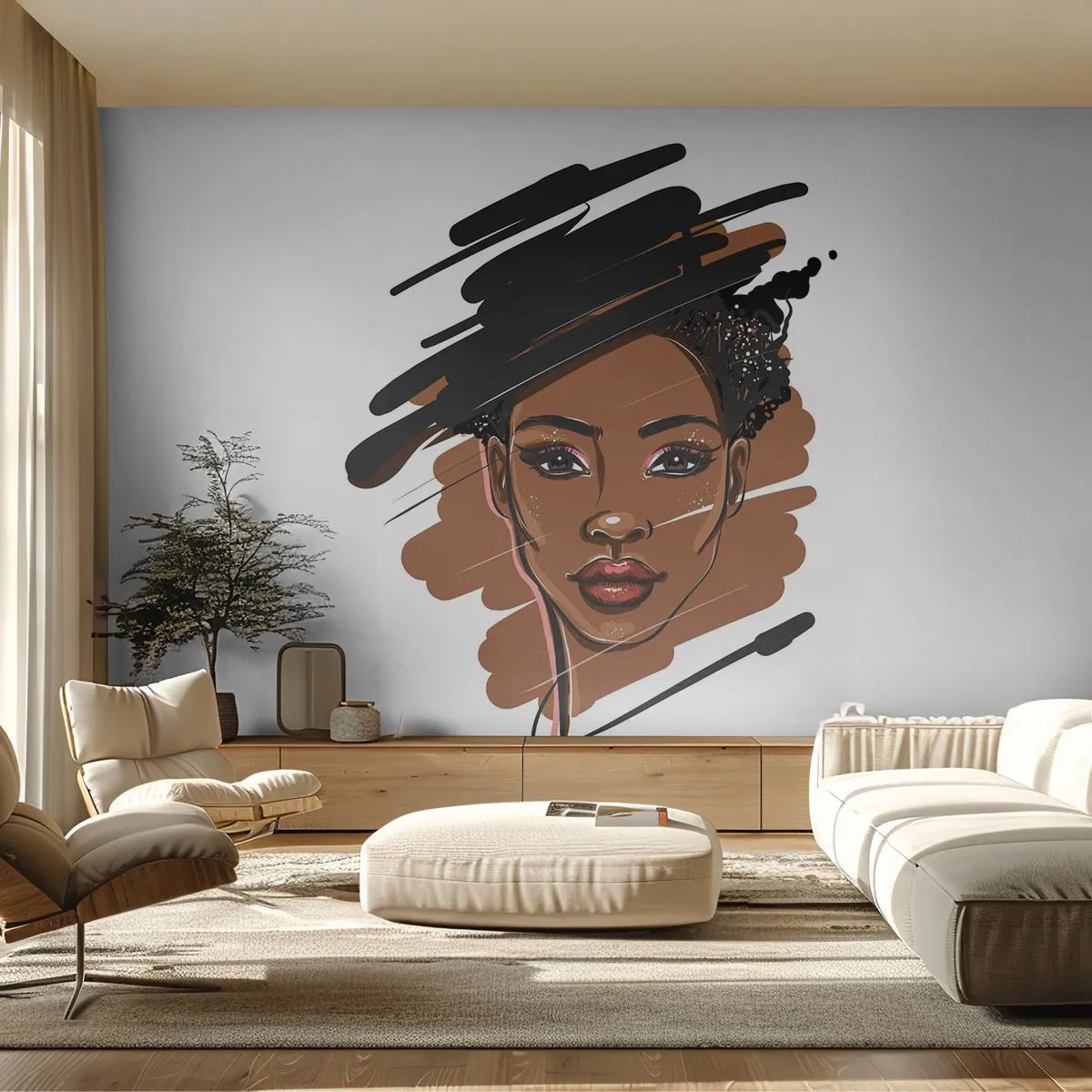 Zelfklevend Fotobehang Deluxe Sticker - Zoet als chocolade - Vrouw, Mode, Portret van een vrouw - 150x105 cm