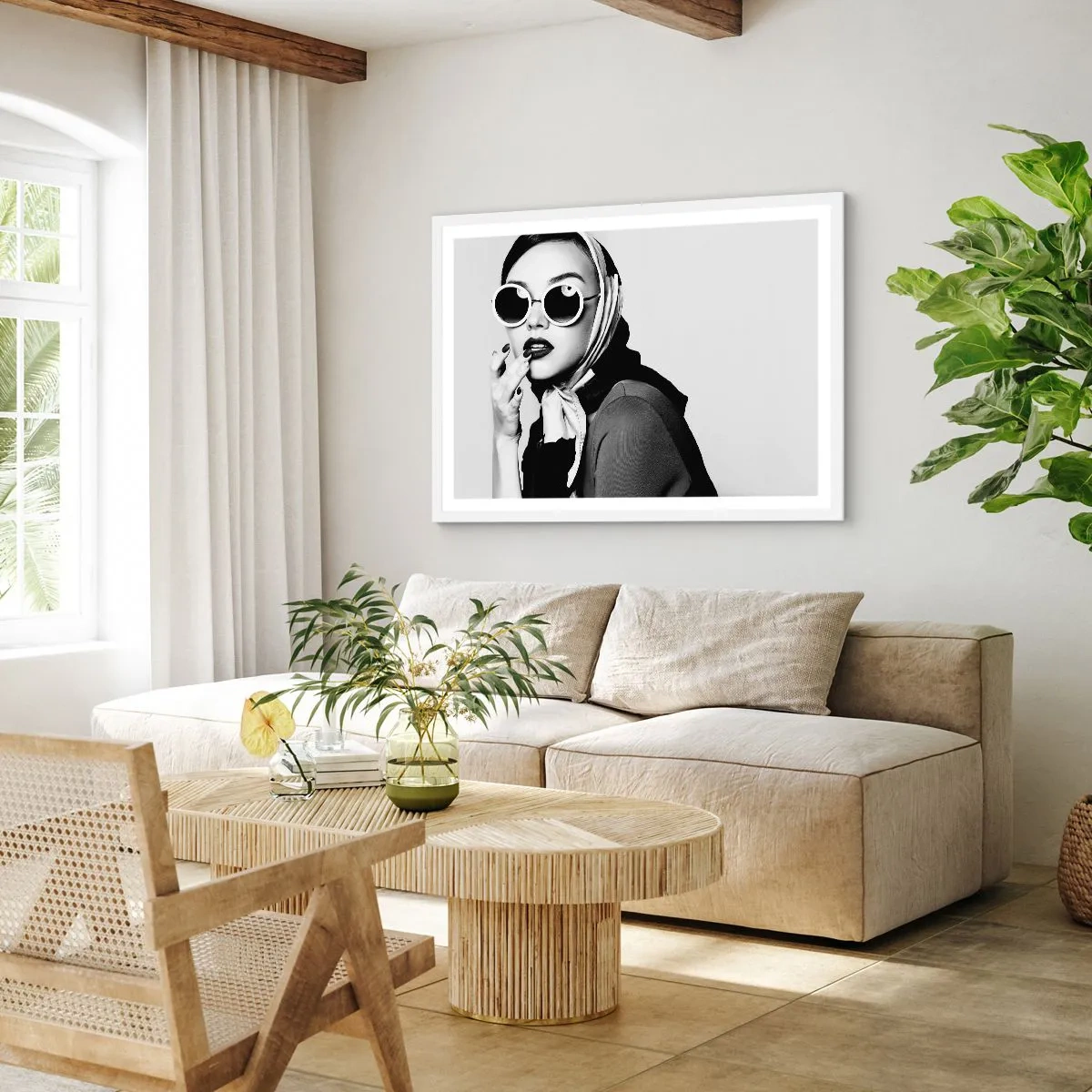 Poster in een witte lijst - Groeten uit de jaren 60 - 70x50 cm