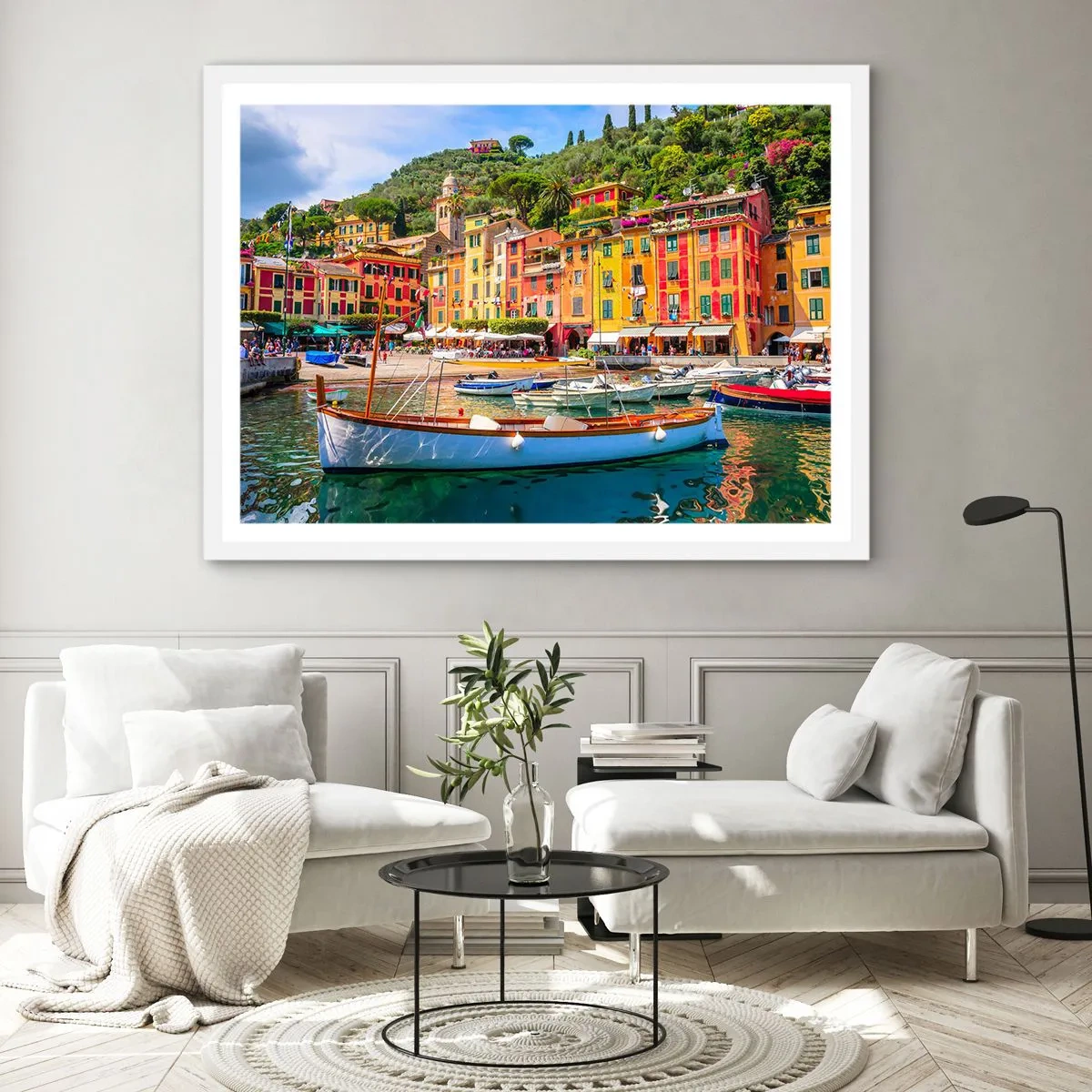 Poster in een witte lijst - Italiaanse ochtend - 91x61 cm