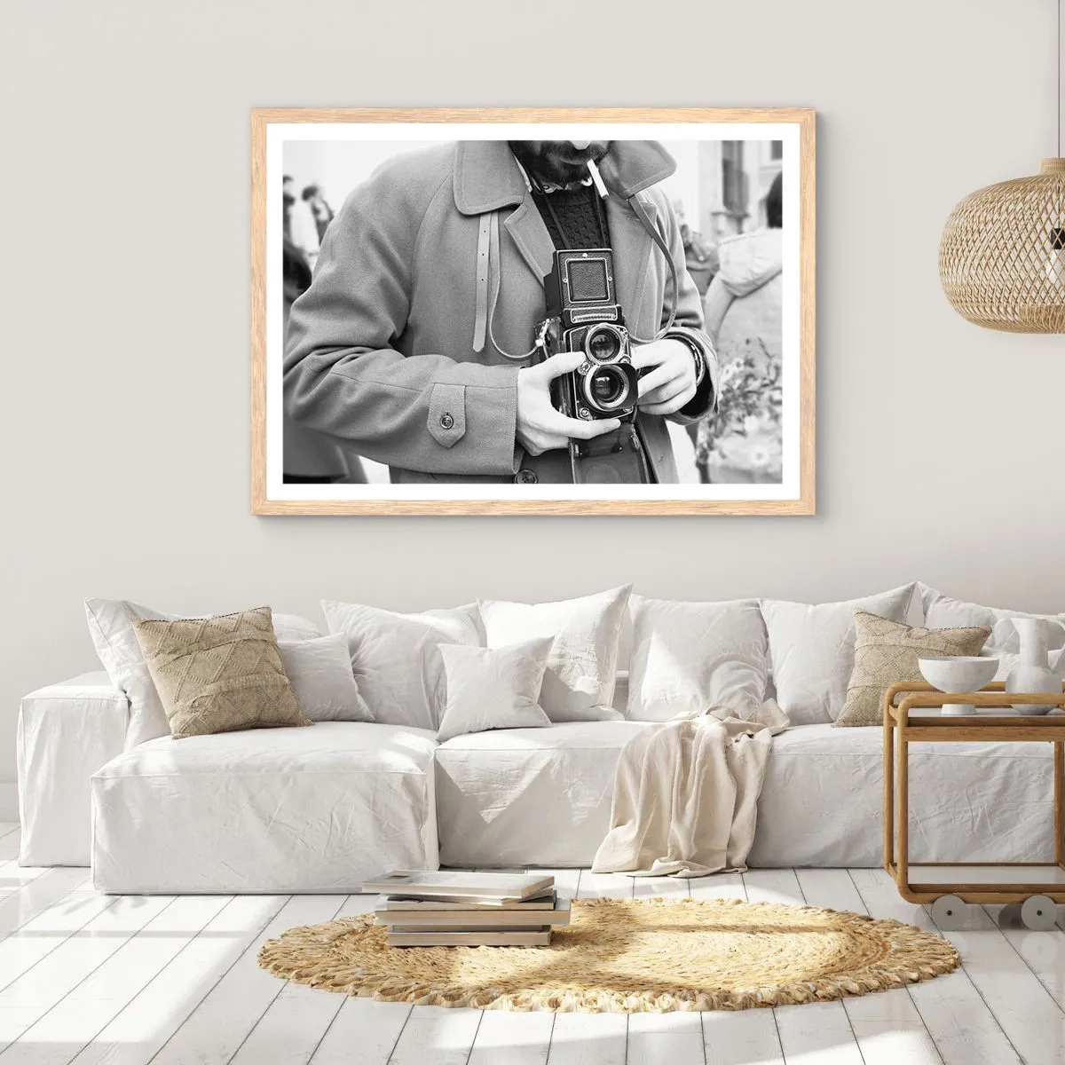Een poster in een licht eiken lijst - Retro stijl - 100x70 cm