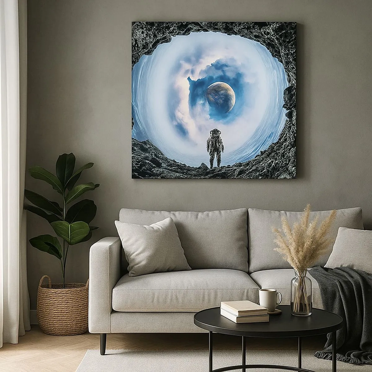 Schilderen op canvas - Het is niet ver van huis - 30x30 cm