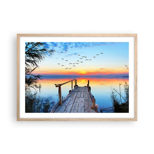 Een poster in een licht eiken lijst - Het is tijd om terug te gaan... - 70x50 cm