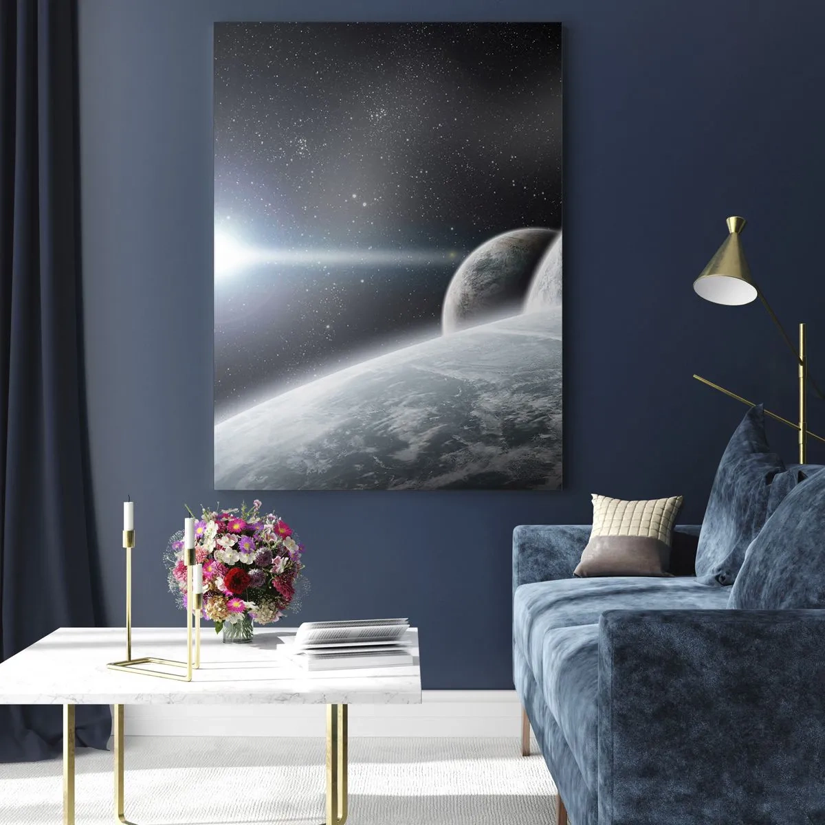 Schilderen op glas - Kosmische muziek van de sferen - 70x100 cm