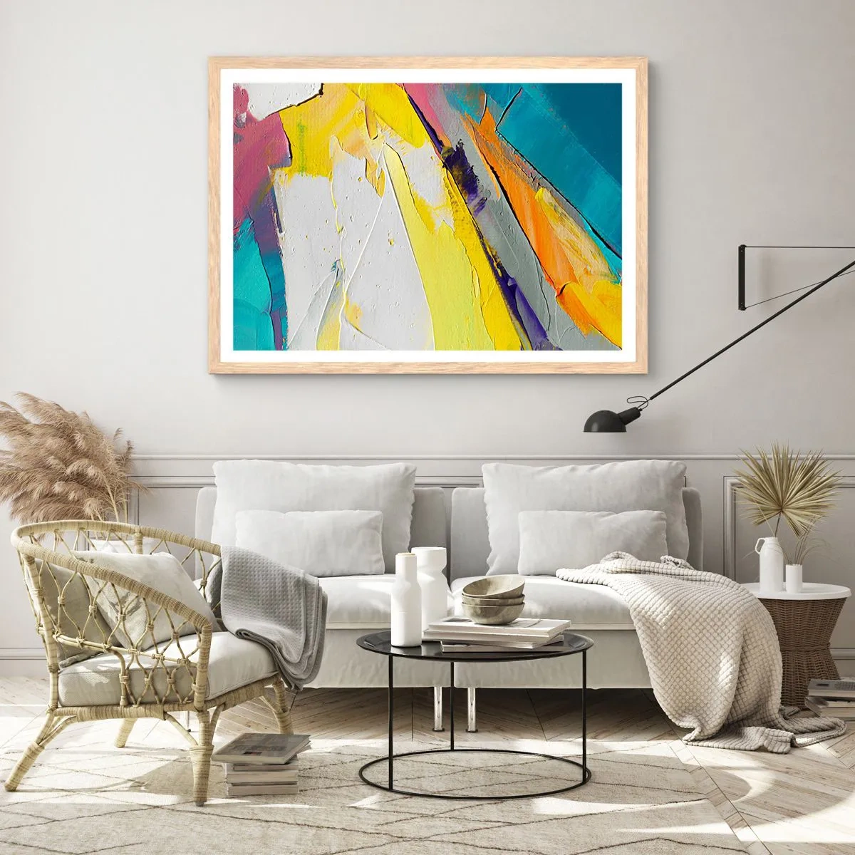 Een poster in een licht eiken lijst - De anatomie van licht - 100x70 cm