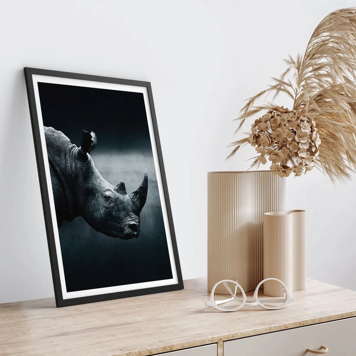 Poster in een zwarte lijst - Rechts profiel - 70x100 cm