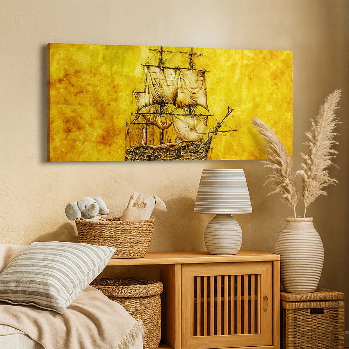 Schilderen op canvas - Richting Tortuga! - 30x30 cm