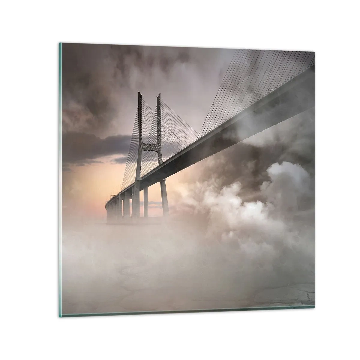 Schilderen op glas - Bij de rivier die niet bestaat - 70x70 cm