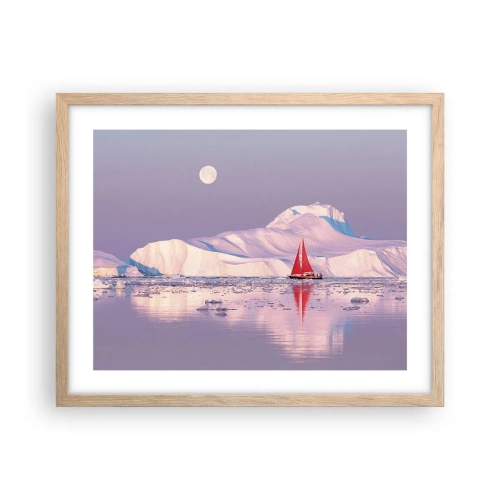 Een poster in een licht eiken lijst - De hitte van het zeil, de kilte van het ijs - 50x40 cm