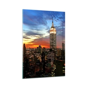 Schilderen op glas - Een stralende Amerikaanse nacht - 80x120 cm