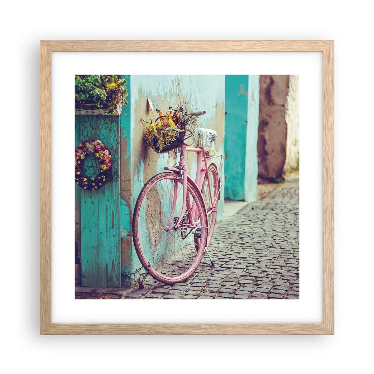 Een poster in een licht eiken lijst - Ben zo terug - 40x40 cm